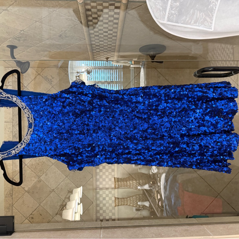 Sherri Hill Royal Blue Sequin Gown